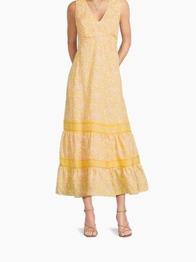Lilly Pulitzer Yellow Floral Tiered Maxi Dress-Skirt NWT
